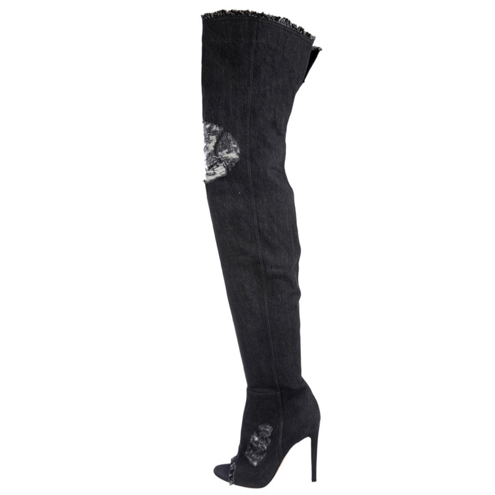 Gianvito Rossi denim thigh high boot
